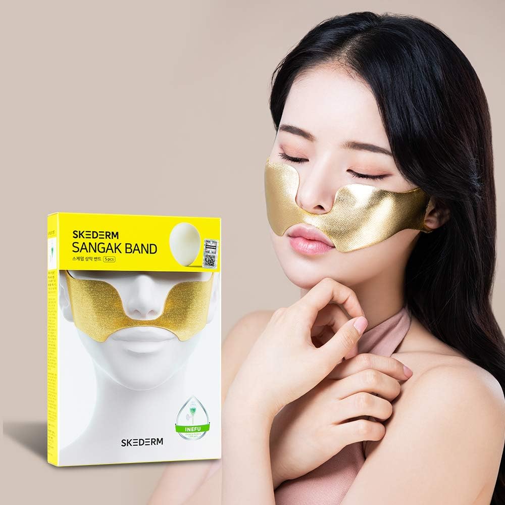 SKEDERM Upper Jaw Lifting SANGAK Band, Reduces Smile Lines, Wrinkle Patches Gold Treatment Smoothing and Firming for Face, Pack of 1
