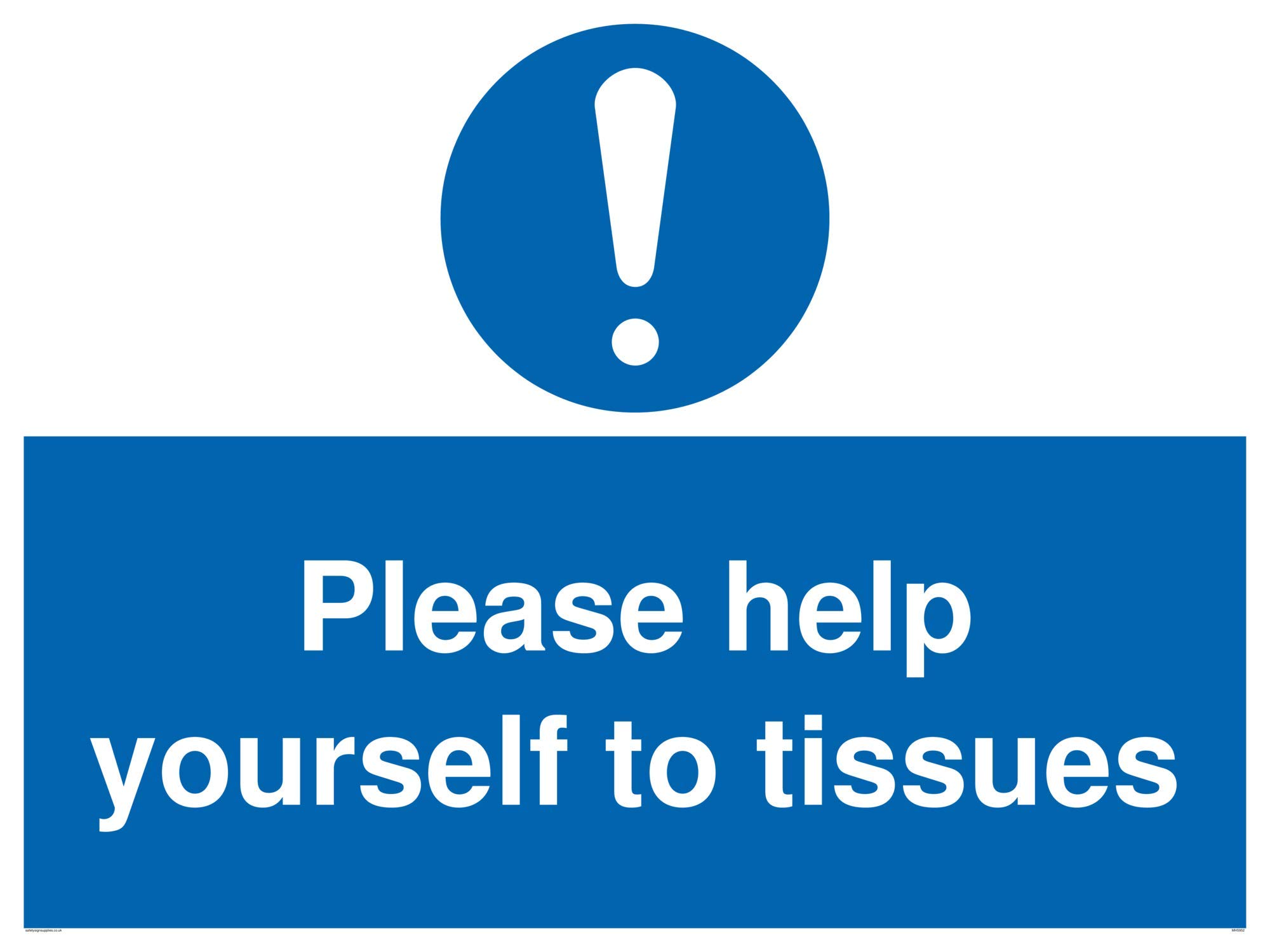 Please help yourself to tissues sign - Correx Corrugated Plastic 5mm