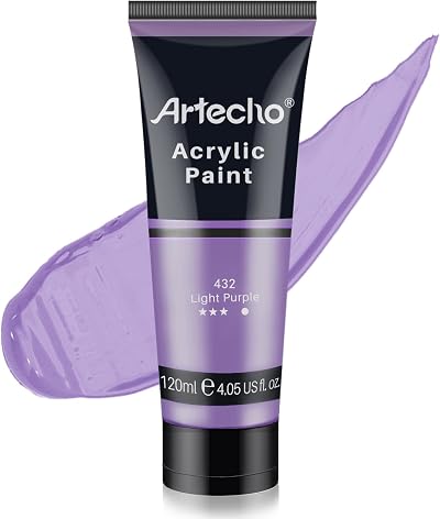Artecho Light Purple Acrylic Paint 120ml Tubes for Canvas Rock Wood Fabric
