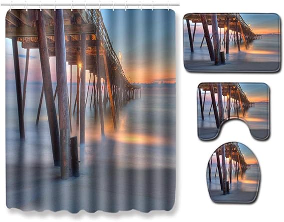 LDKJ de tapete de baño Antideslizante Sun Beach Pattern Alfombras de