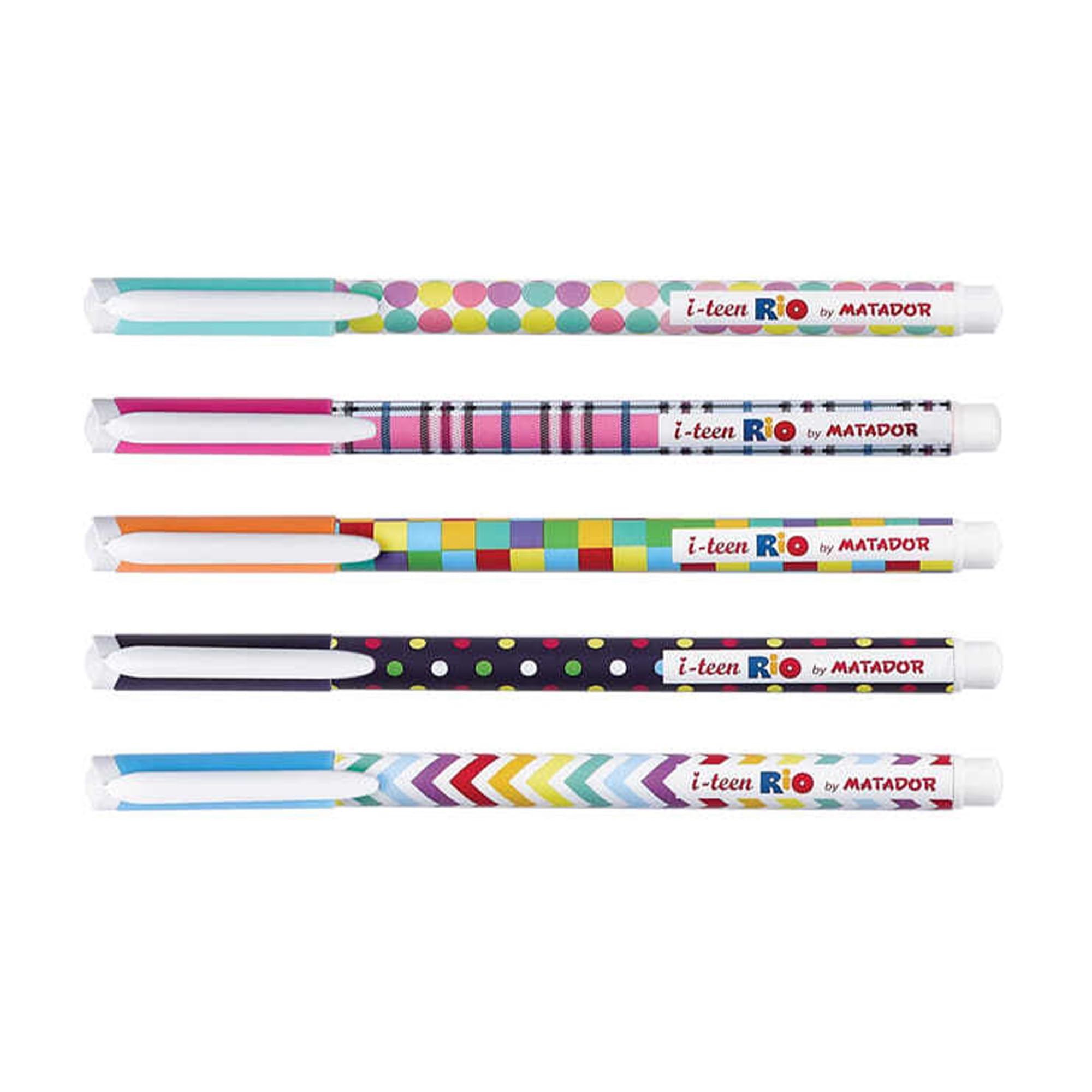 Matador I-Teen Rio Premium Oil Gel Pen 0.7 mm Black Ink 6 Pack