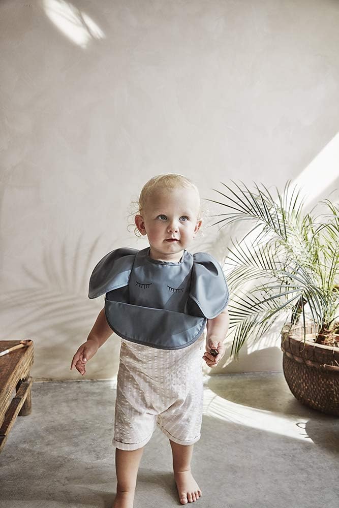 Elodie Details Baby Feeding Bib for Toddlers Waterproof Scandinavian Design - Humble Hugo, Blue - Image 3