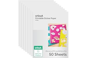 Cricut Printable Sticker Paper - 50 count, US Letter Size (8.5in x 11in)