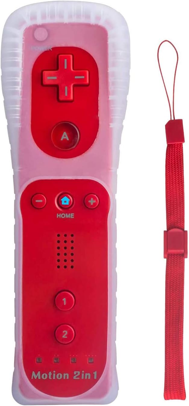Red Remote Controller for Wii , Built in Motion Plus Remote Replacement