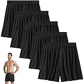 IGOLUMON Mens Boxer Shorts Underwear Soft Breathable Bamboo Rayon Boxers for Men Relaxed Fit Boxers with Button Fly 5 Pack