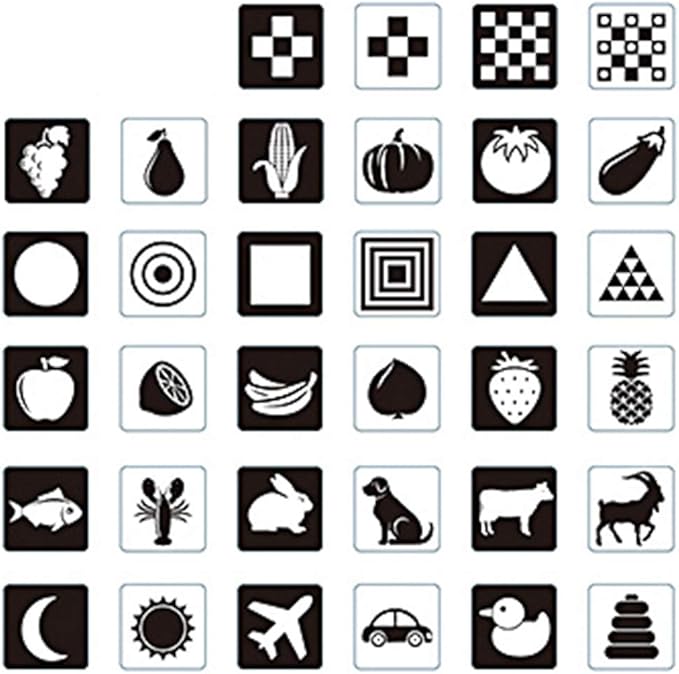 Amazon Com Moamg Black White Flash Cards 5 5 X 5 5 Inch High Contrast Baby Visual Stimulation Cards Newborn Infants Educational Toys Card 0 6 Months Toys Games