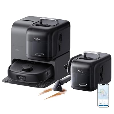 eufy Robot Vacuum E28, 20,000 Pa Suction, Roller Mop with HydroJet System, Portable Carpet for Deep Cleaning,All-in-One Robot Vacuum and Mop Combo, Zero-Tangling, Corner-to-Edge Cleaning (Upgraded)