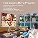 WEILIANTE HD Mini Video Projector, 1500 Lumens Home Theater Projector Support 1080P HDMI AV VGA USB SD for Home Cinema Movie Laptop iPhone Andriod Smartphone