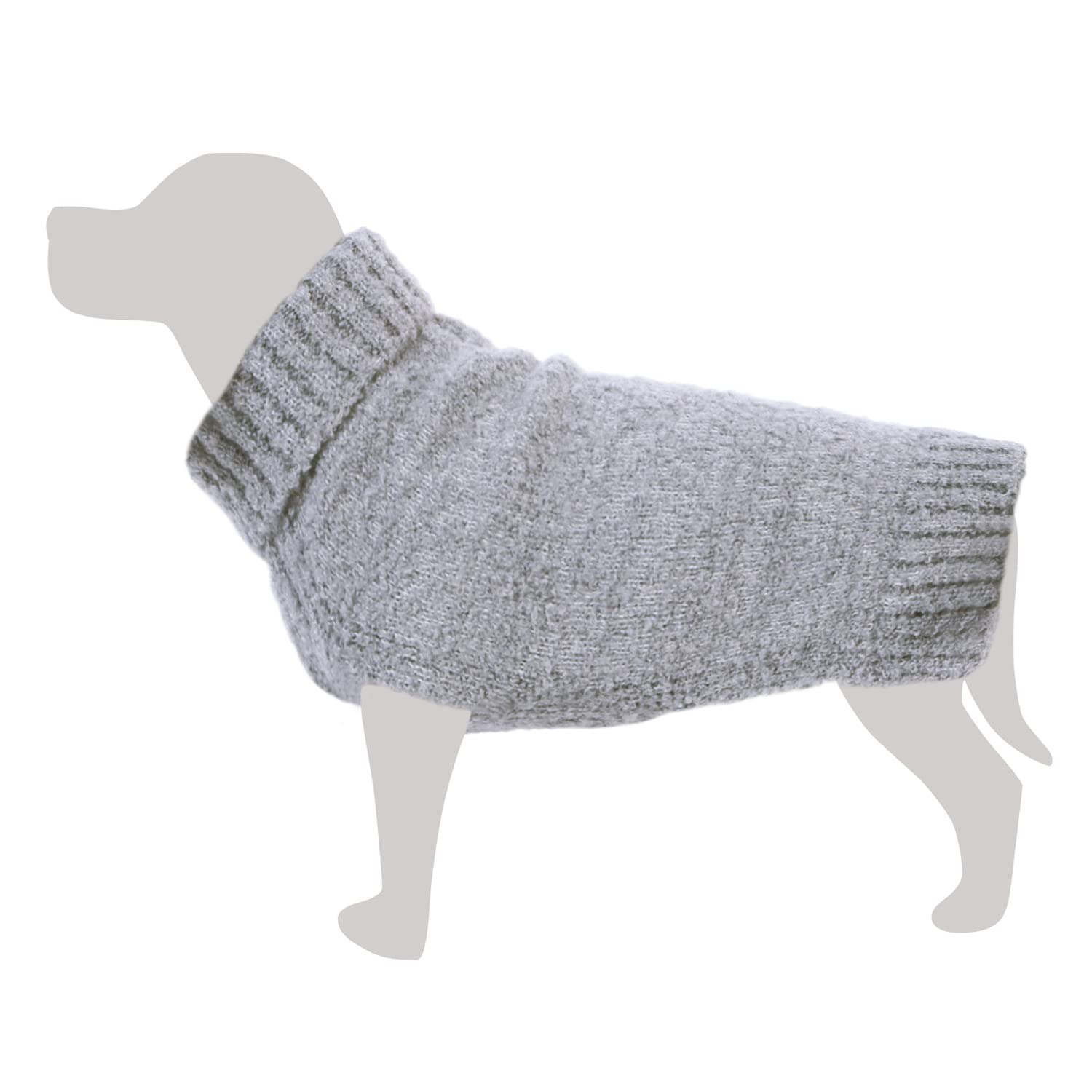 Grey Marled Knitted Jumper - XL / 40 cm - Dog Clothes - Helps Protect From The Cold - Pet Accessories - Coats, Sweatshirts, Sweatshirts, Sweaters, Vest, Jackets, Sweaters, Raincoats and More