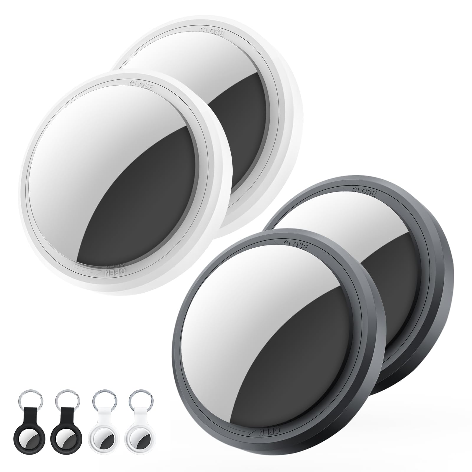 Photo 1 of 4 Packs Air Tracker Tags Compatible with Apple Find My (iOS Only), Bluetooth Tracker, Smart Keys Finder and Item Locator with Waterproof Case for Wallet Luggage Pet Backpack 2W2B