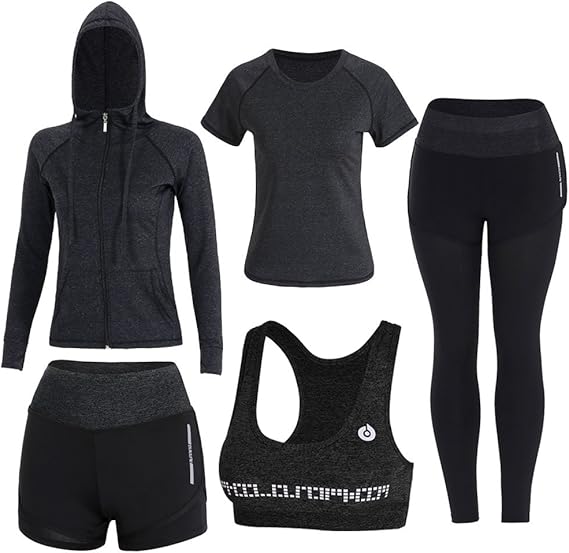 BOTRE 5 Piezas Conjuntos Deportivos para Mujer Chándales Ropa de ...