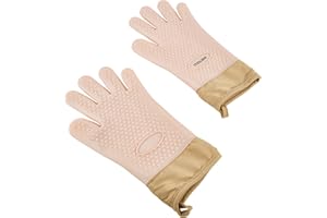 Silicone Oven Mitts with Five-Finger Design, Extended Cuff & Soft Cotton Lining – Heat Resistant, Waterproof, Non-Slip Oven G