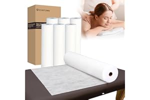 Jointown Disposable Massage Table Sheets-71" x 31.5" x 50 Sheets/Roll-30 g/㎡-6 Roll Non woven Bed Sheets with Face Hole -Soft and Durable Table Cove Ideal for Spa, Massage Table, Tattoo, Waxing Table
