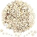 Nuanchu 400 Pieces Mini Wooden Stars Slices Mixed Size Embellishments Wooden Star Shape Tags for Christmas Wedding Party DIY Crafts Table Scatter Decoration