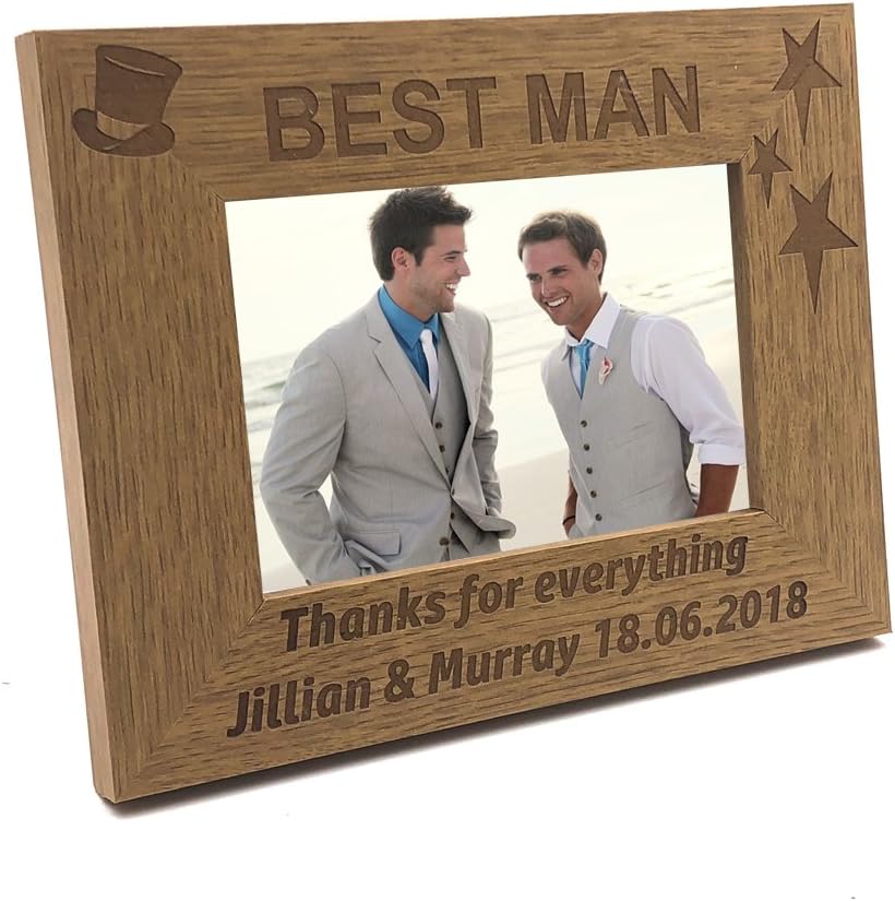 ukgiftstoreonline Personalised Best Man Gift Wooden Photo Frame (8 x 10 Inch)