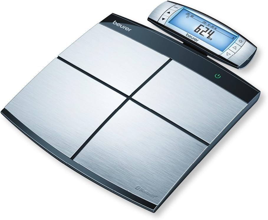 Beurer BF 105 Body Complete Diagnosewaage mit abnehmbarem XXL-Display, Ganzkörperanalyse mit separater Ober- und Unterkörpermessung, inklusive kostenloser App mit TÜV-zertifizierter Datensicherheit