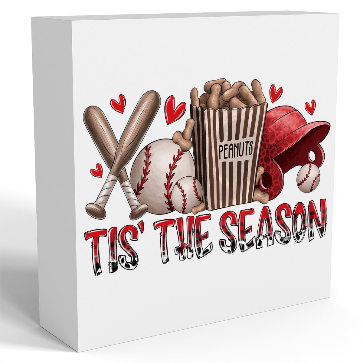 Baseball Decor Baseball Room Decoration Baseball Tabletop Centerpieces Baseball Party Decorations, Wooden Box Sign Decor for Home Farmhouse Bedroom Shelf Locker Room Tiered Tray Party