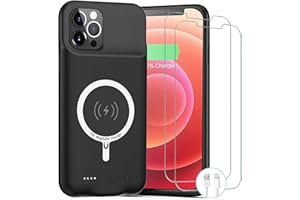 ZUEUS iPhone 12/12 Pro 10000mAh Battery Case, Wireless Charging Compatible, Carplay, Black