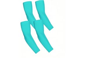 KUHNMARVIN 2 Pairs Arm Sleeves Compression UV Protection Cooling Sun Sleeves Tattoo Cover Up Basketball Arm Sleeves Football