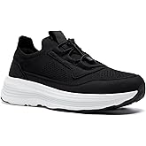 OrthoComfoot Men's Orthopedic Slip-On Loafers Walking Shoes: Comfortable Casual Arch Support Plantar Fasciitis Thick Sneakers, Breathable Work Tennis Orthotic Flat Feet Shoes for Foot Pain Relief