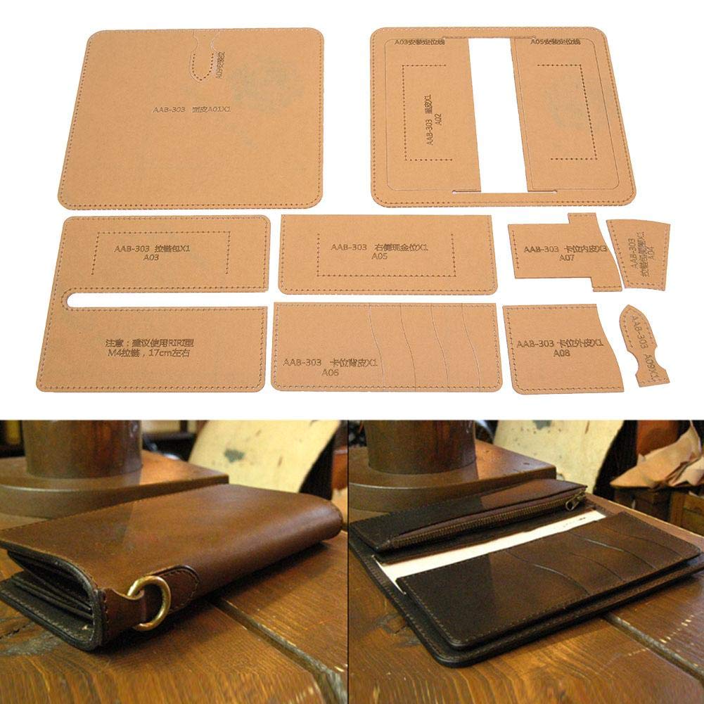 Clear Acrylic Making Stencil Leather Wallet Template KitWallet Acrylic Template for DIY Leather Craft Office Supplies