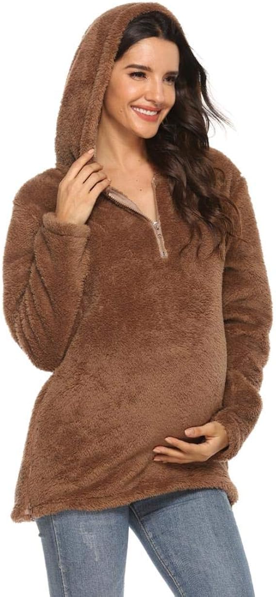 maternity sherpa pullover
