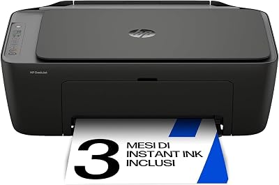 DeskJet 2920 89F97B, Stampante Multifunzione a Getto d'Inchiostro A4 a Colori, Fronte e Retro Manuale, 7,5 ppm, Wi-Fi, app, 3 Mesi di Inchiostro Instant Ink Inclusi, Nera