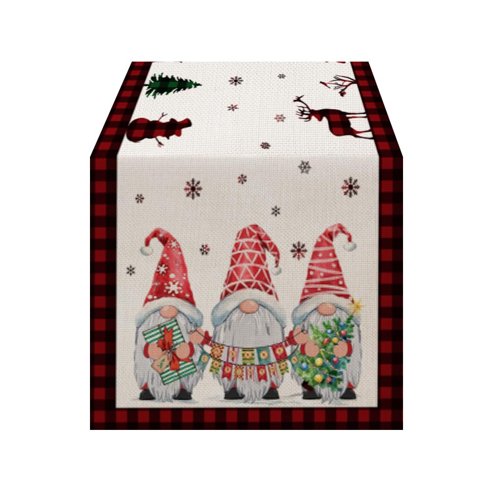 LOZULO Christmas Table Runner - Red, 180cm (Xmas Decoration, Fits Round & Coffee Tables)