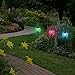 Solario Crackle Ball Solar Lights with Spinning Ball & Decorative Copper Top | Heavy Duty Stainless Steel Stakes | Color Changing Stake Lamps | Accent Lighting for Garden/ Yard/ Driveway (3 Pack)