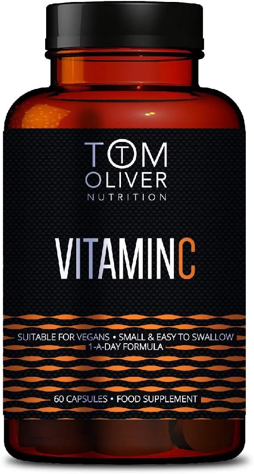 Tom Oliver Nutrition - Vitamin C 1000mg High Strength - Healthy Immune System - Vegan - 60 Capsules, 60 count (Pack of 1)