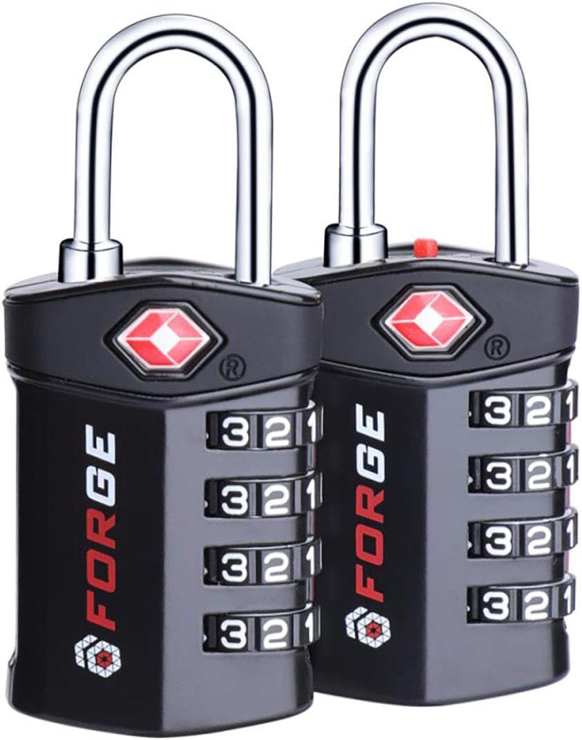 4 Digit TSA Approved Luggage Lock, Change Your Own Color and Combination, Inspection Indicator, Alloy Body