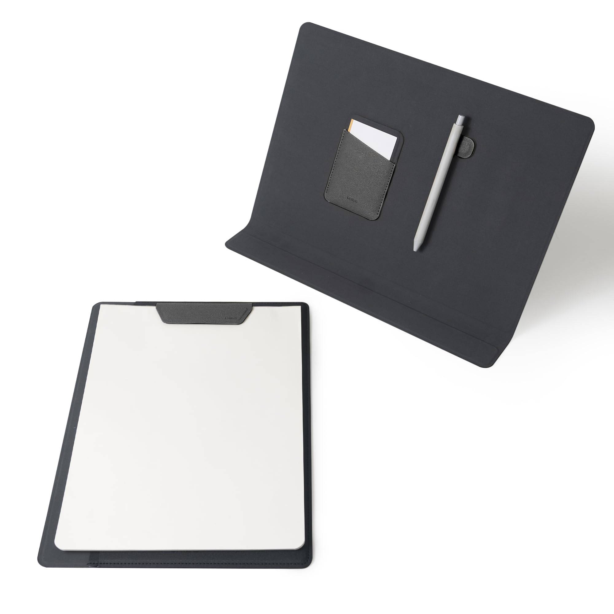 LHiDS Folio Lite 2.0 with Stand, Business Portfolio Resume, 3-in-1 Padfolio with Magnetic Accessories, Work as Notebook Cover, Clipboard, Organizing Board for Home and Office (Black, A4/Letter)