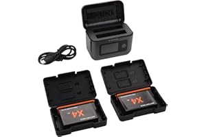 360 X4 Air Batteries 2Pack and 27W Dual-Slot Fast Charging Case for Insta360 X4 Air Accessory, LCD Display Intelligent Two Wa