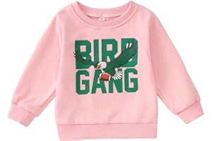 KEKEMI Toddler Boy Girls Football Sweatshirt Sundays are for the Birds Pullover Shirt Game Day Outfit Football Ballgame Tops