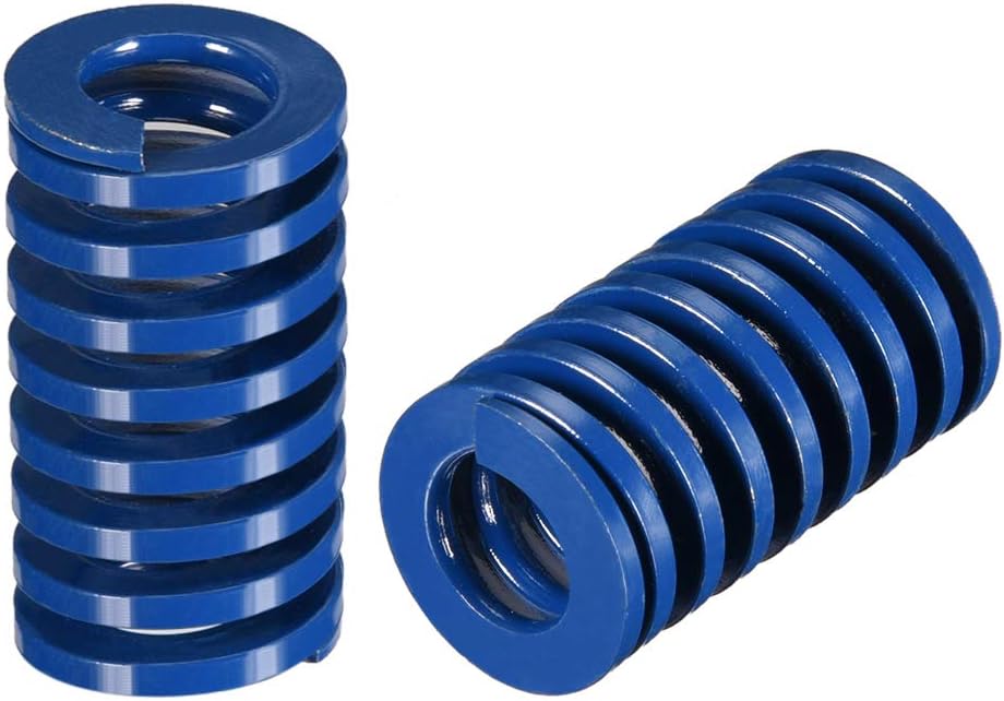 sourcing map 20mm OD 35mm Long Spiral Stamping Light Load Compression Mould Die Spring Blue 2Pcs