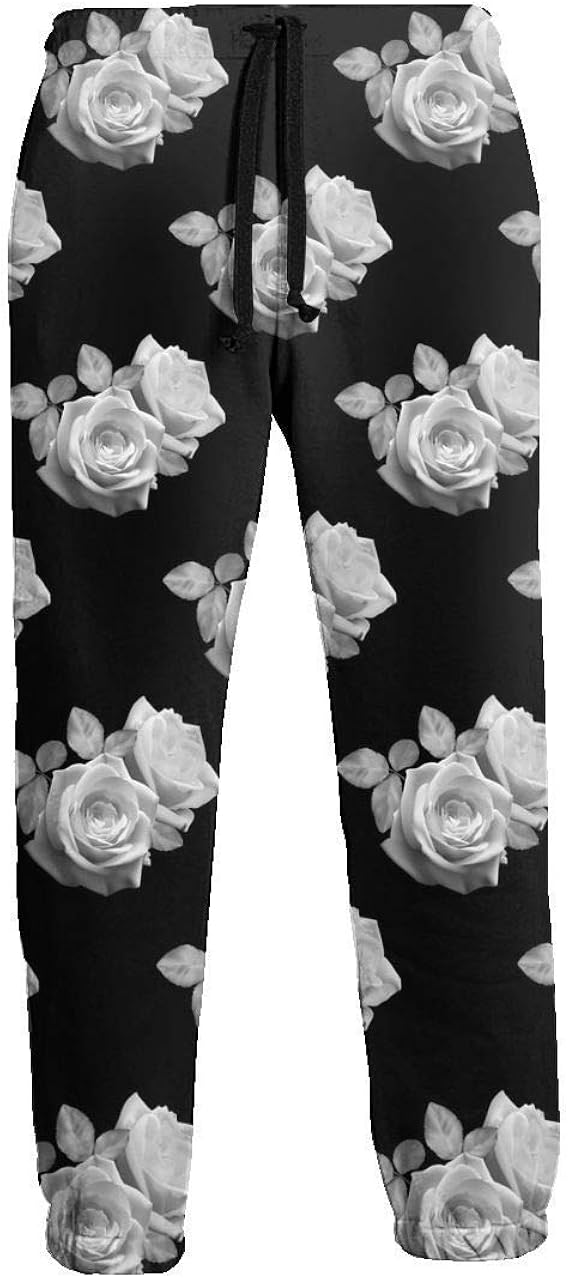136 White Rose Men Novelty Jogger Pants Casual Sweatpants Amazon.co