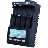 Opus BT - C3100 V2.2 Digital Intelligent 4 Slots LCD Battery Charger Compatible with Li-ion NiCd NiMh Batteries - US Plug (PURPLISH BLUE)