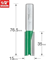 Trend Trend CraftPro 1/2in Straight Two Flute Router Cutter Bit 15mm Ø view 2