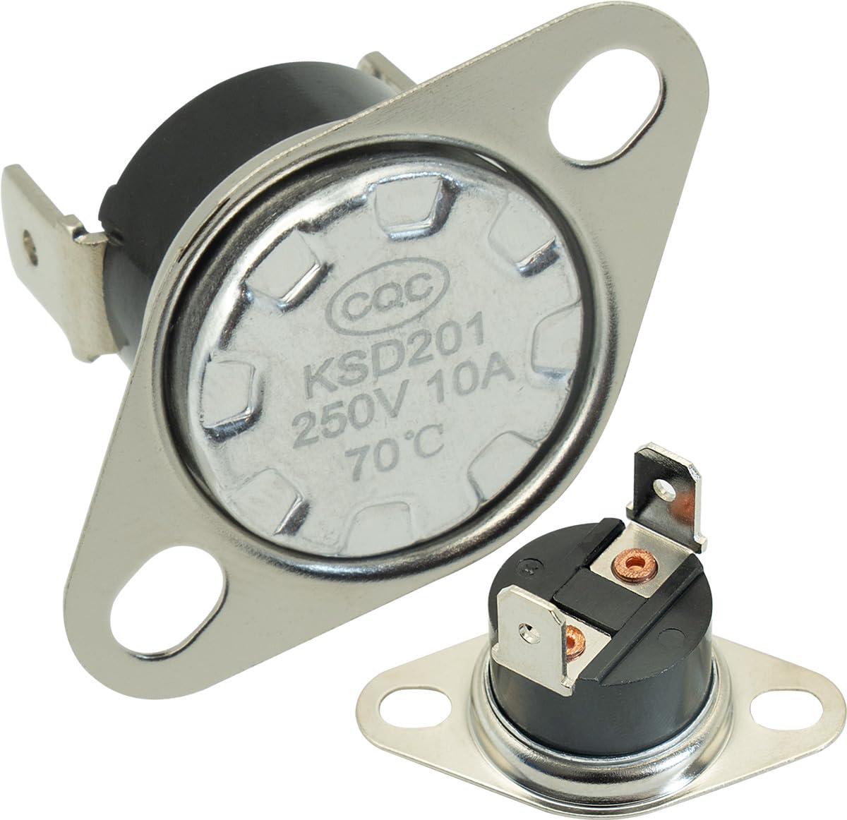 Photo 1 of 2-Pack KSD201 70-0? Universal Thermostat Thermal Fuse Limit Switch Compatible with GE Appliances Water Heater Microwave Ovens Furnace and Other Normally Closed Temperature Control
