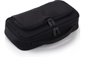 HVOMO Durable Large Capacity Student Pencil Case Pen Bag with Handle-Multi-Functional for School Teen Boys and Girls Women Men (Black)