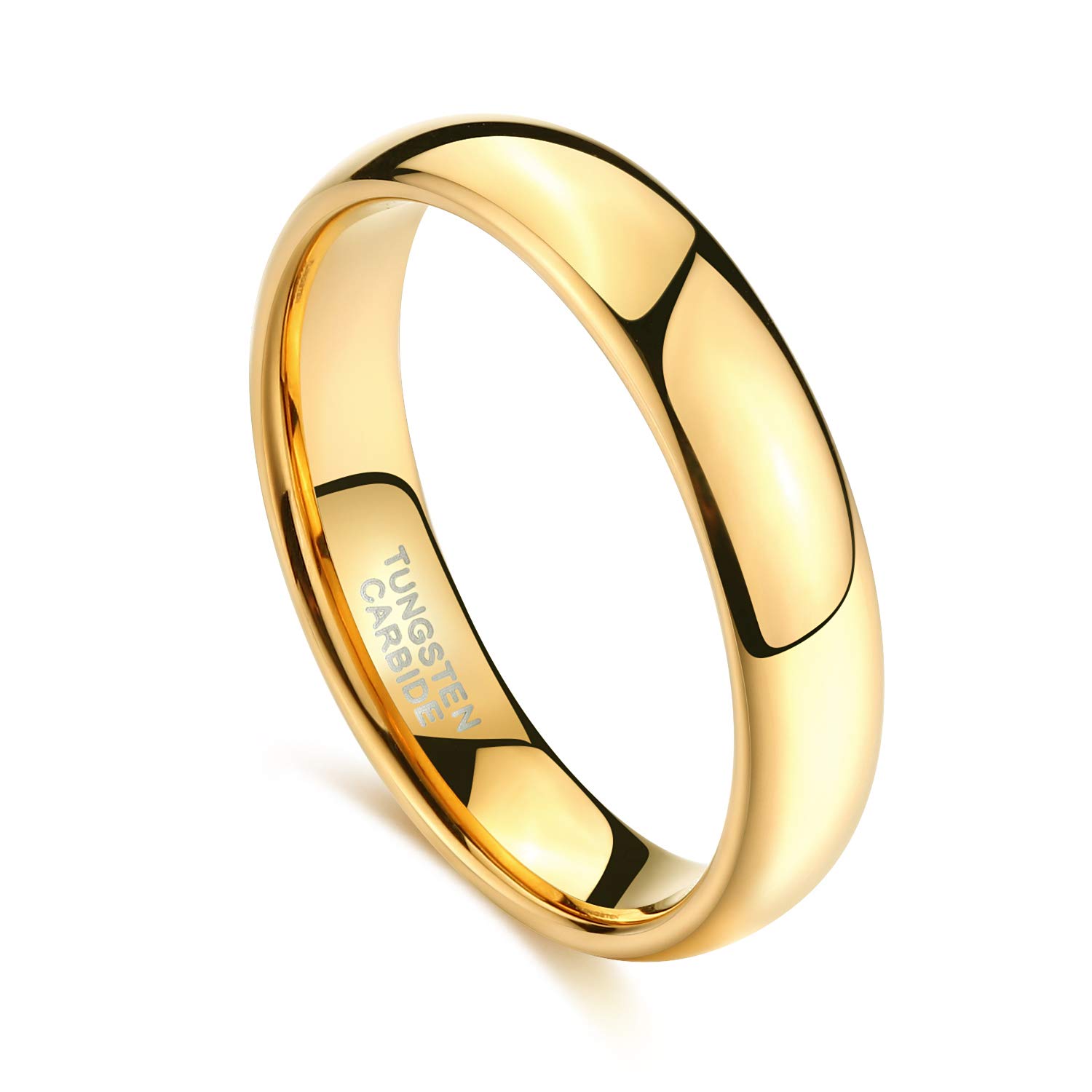 TRUMIUM 2mm 4mm 6mm 8mm Tungsten Wedding Band Ring for Men Women Silver/Rose Gold/Rainbow/Gold Domed High Polish Engagement Promise Rings Comfort Fit 4-15