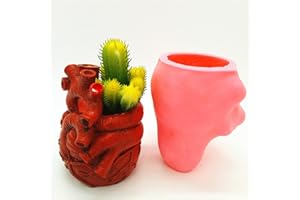 ANKTILY Heart Flower Pot Silicone Mold for Succulent Plants Concrete Clay Cement Vase Mold Candle Holder Mold Fondant Cake Chocolate Mold