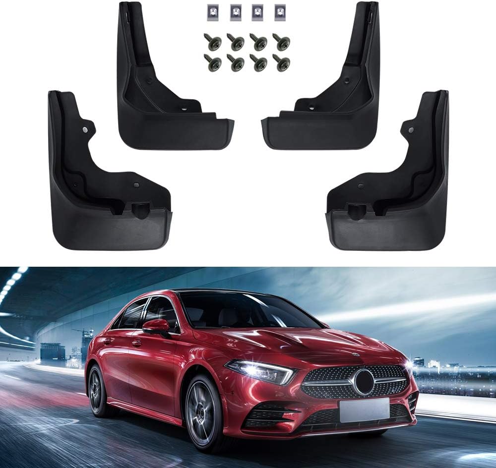Premis Mud Flaps Splash Guards ABS Mudguard Fender Cover Protector-Custom Fit for for Mercedes-Benz A-Class Sedan 2018 2019 2020