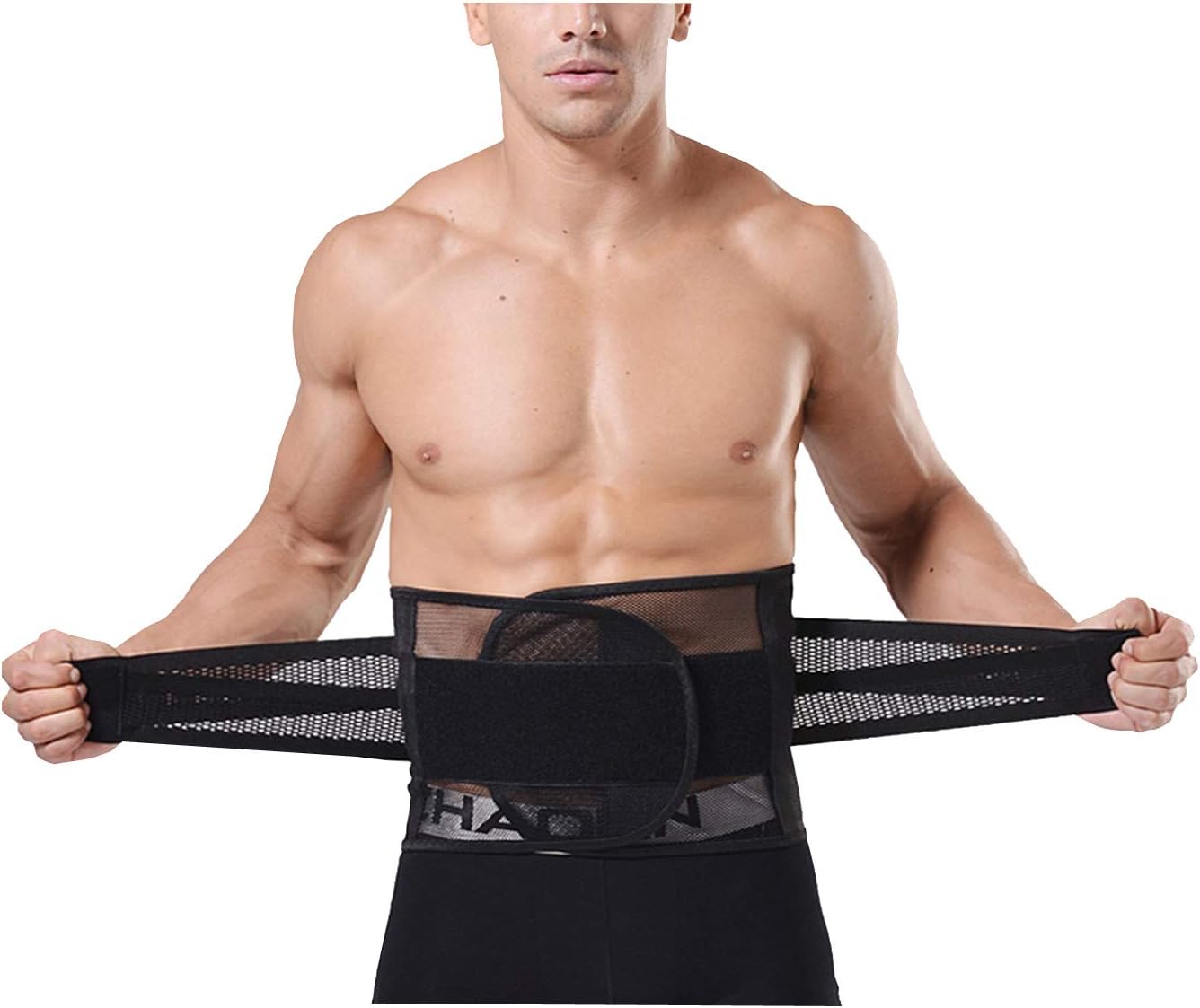 AIEOE Men Waist Cincher Trimmer Trainer Belt Breathable Back Brace Belly Wrap