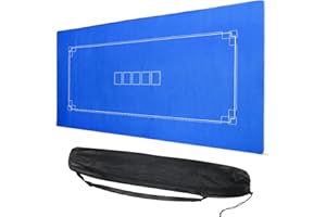 Suwimut 70 x 35 Inch Poker Mat, 8 Players Texas Hold'em Poker Rubber Mat Poker Topper for Table, Folding Portable Poker Table