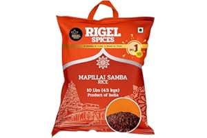 Rigel Spices | Mappillai Samba Red Rice | 12+ MONTHS AGED | BRIDEGROOM RICE | GLUTEN FREE | Ancient Red Rice (10 Lbs)