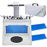 OPHIR Paint Booth, Spray Booth with Extra 2xFilter & 3xLed Light, Airbrush Booth with 1xPaint Organizer & 4xAirbrush Holder, 