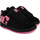 DC Unisex-Child Court Graffik Low Top Skate Shoe Sneaker, Black/Pink, 13 M M US Big Kid