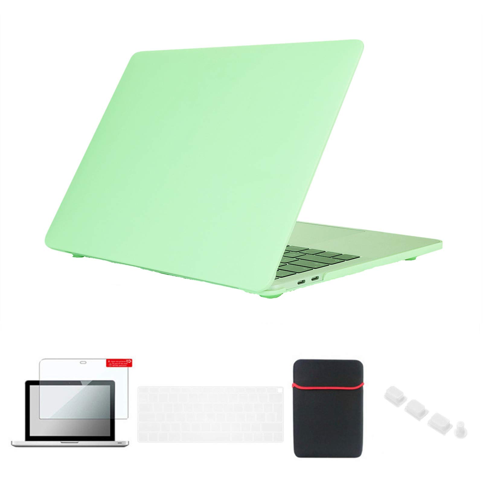 Se7enline compatible with 2024 2023 2022 2021 2020 2019 2018 MacBook Air Case 13 inch Hard Cover for Mac Air 13-Inch A2337/A1932/A2179 &Sleeve,Keyboard Cover,Screen Protector,Dust Plug,Melon Green