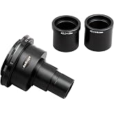 AmScope CA-NIK-SLR Nikon SLR/D-SLR Camera Adapter, Black | USB 2.0 Connectivity 2X Magnification Power 23mm/30mm/30.5mm Mounting Sizes Metal Construction ISO 9001 Nikon